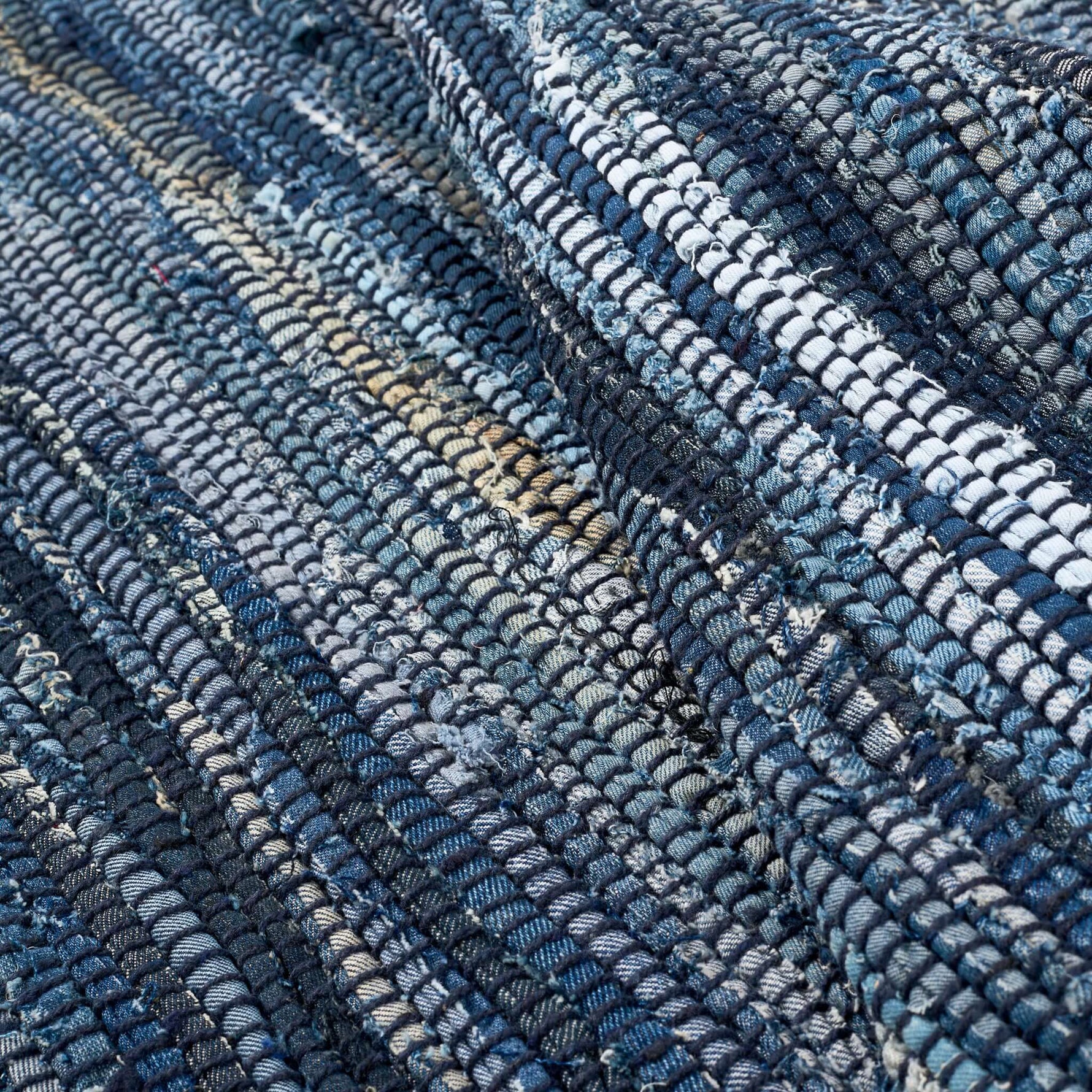 Chindi Handwoven Denim Recycled Rag Rug - Bargainia.com - 