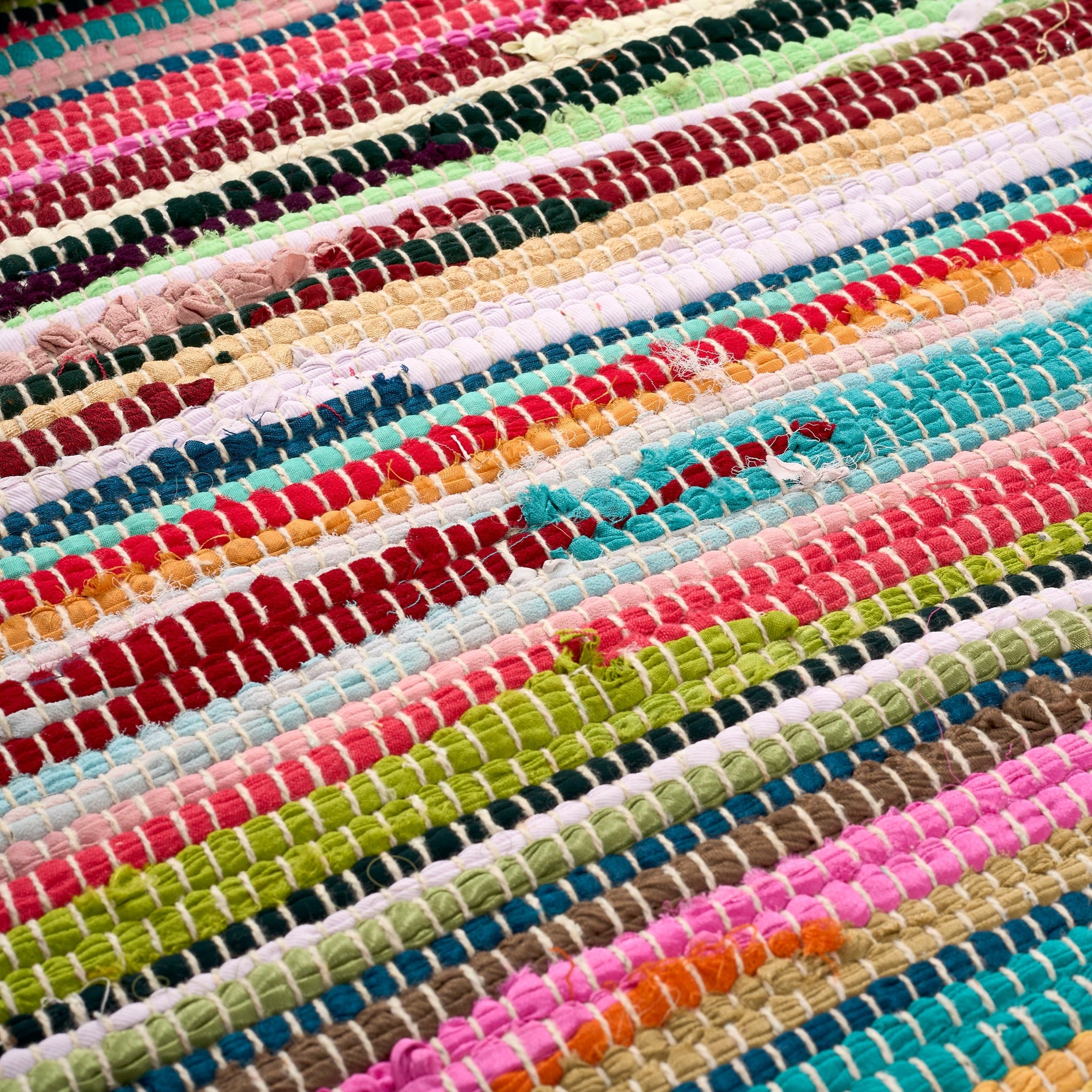 Chindi Handwoven Multi Coloured Recycled Rag Rug - Bargainia.com - 