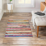 Chindi Handwoven Multi Coloured Recycled Rag Rug - Bargainia.com - 