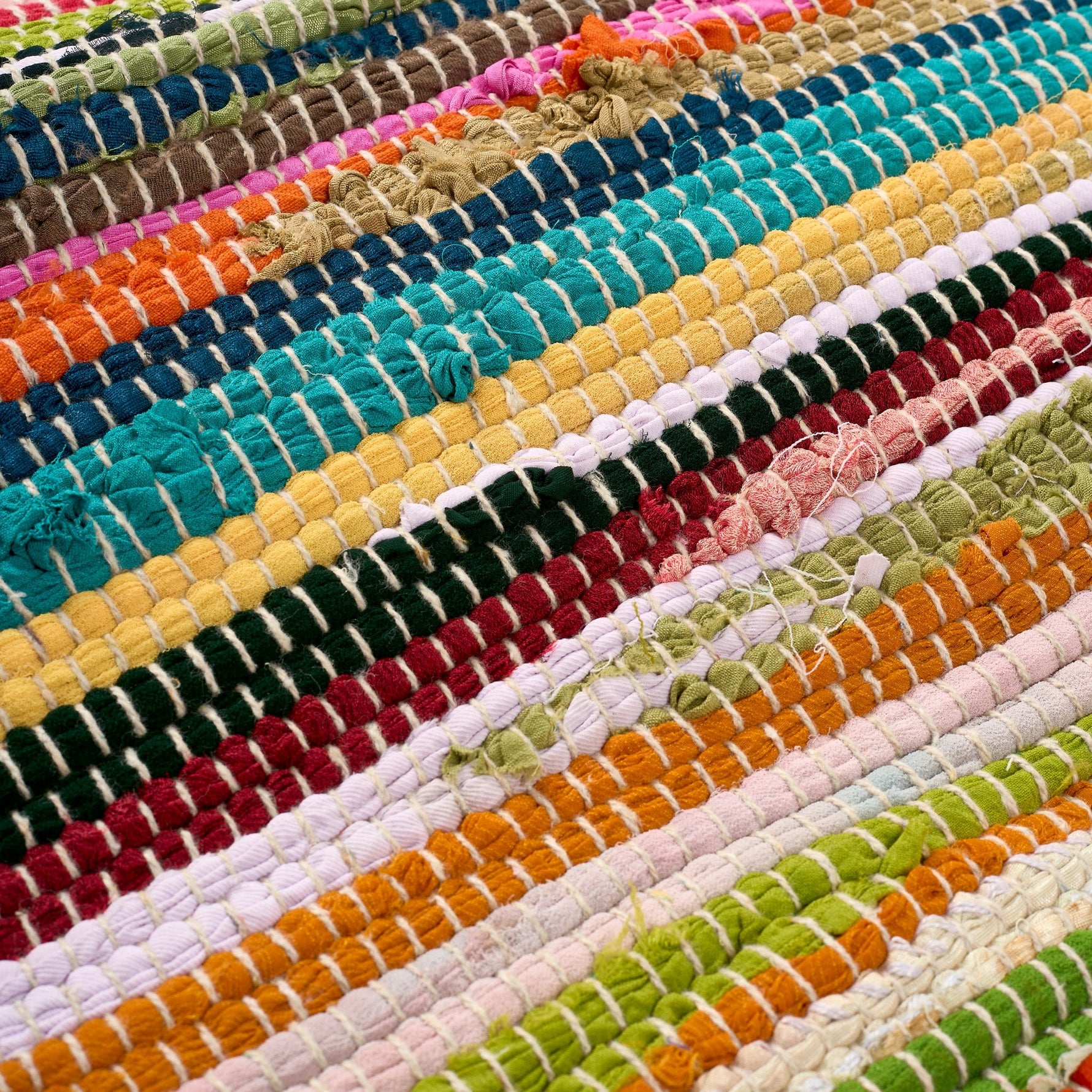 Chindi Handwoven Multi Coloured Recycled Rag Rug - Bargainia.com - 