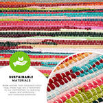 Chindi Handwoven Multi Coloured Recycled Rag Rug - Bargainia.com - 