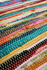 Chindi Handwoven Multi Coloured Recycled Rag Rug - Bargainia.com - 