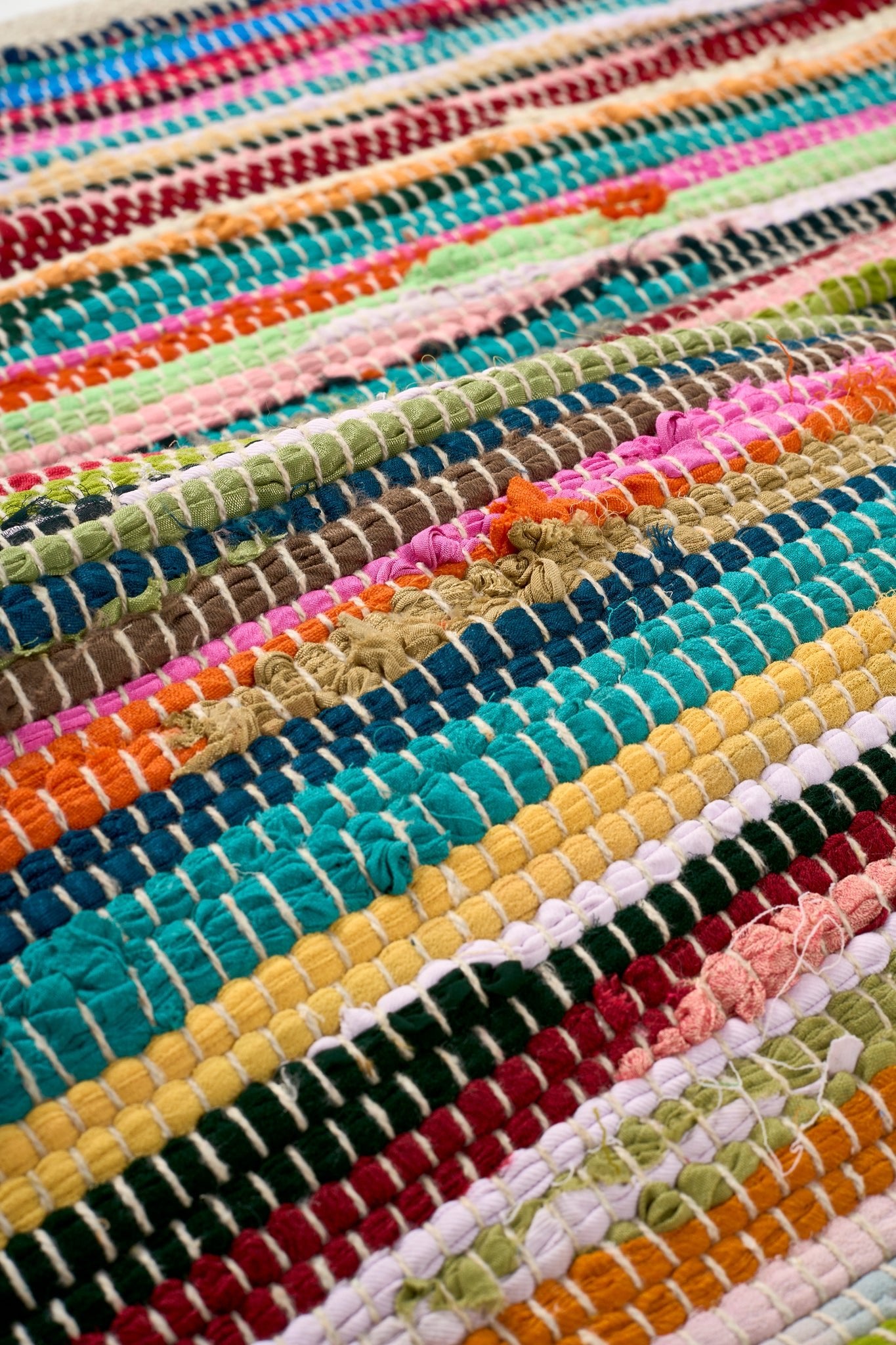 Chindi Handwoven Multi Coloured Recycled Rag Rug - Bargainia.com - 