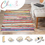 Chindi Handwoven Multi Coloured Recycled Rag Rug - Bargainia.com - 