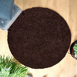 Chocolate Brown Thick Shaggy Rug - California - Bargainia.com - 