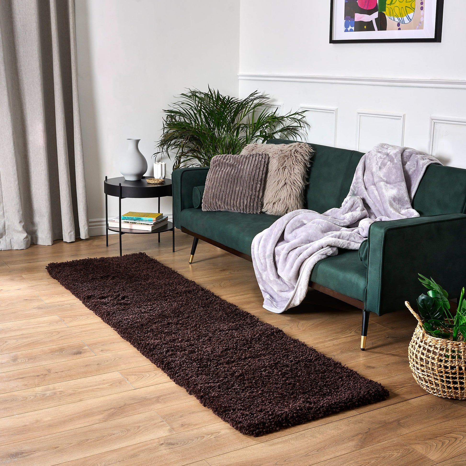 Chocolate Brown Thick Shaggy Rug - California Rugs Rug Masters