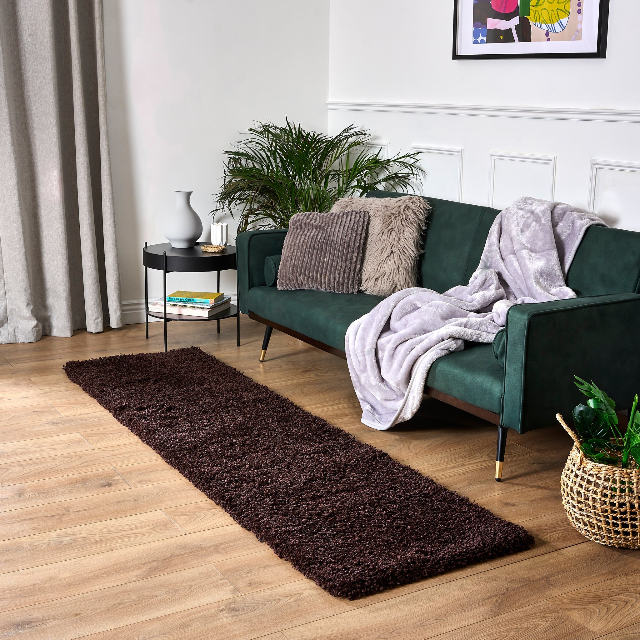 Chocolate Brown Thick Shaggy Rug - California Rugs Rug Masters