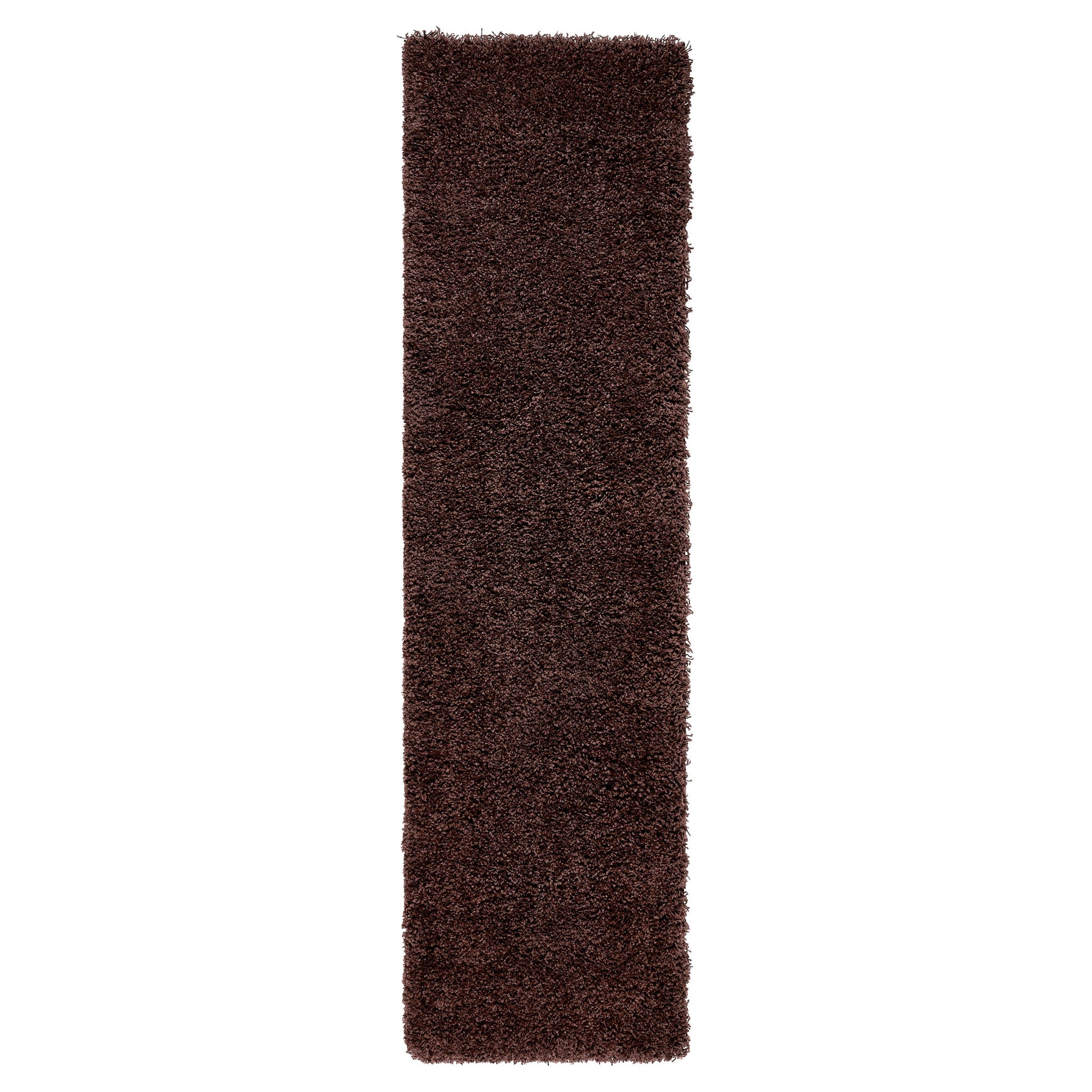 Chocolate Brown Thick Shaggy Rug - California Rugs Rug Masters 60x230cm (2'x7'8")