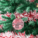 Christmas Baubles Candy Cane Sequin 6.5cm - Bargainia.com - 