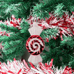Christmas Baubles Candy Cane Swirl Sweets 5 Pack 10CM - Bargainia.com - 