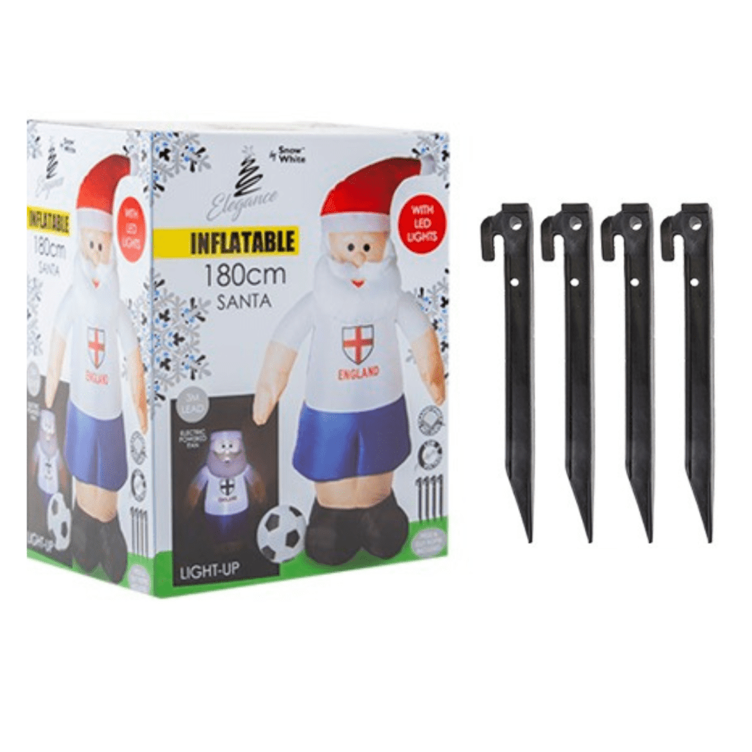 Christmas Outdoor Inflatable LED Football Santa Decoration - 1.8M Holiday Decorations Clearance