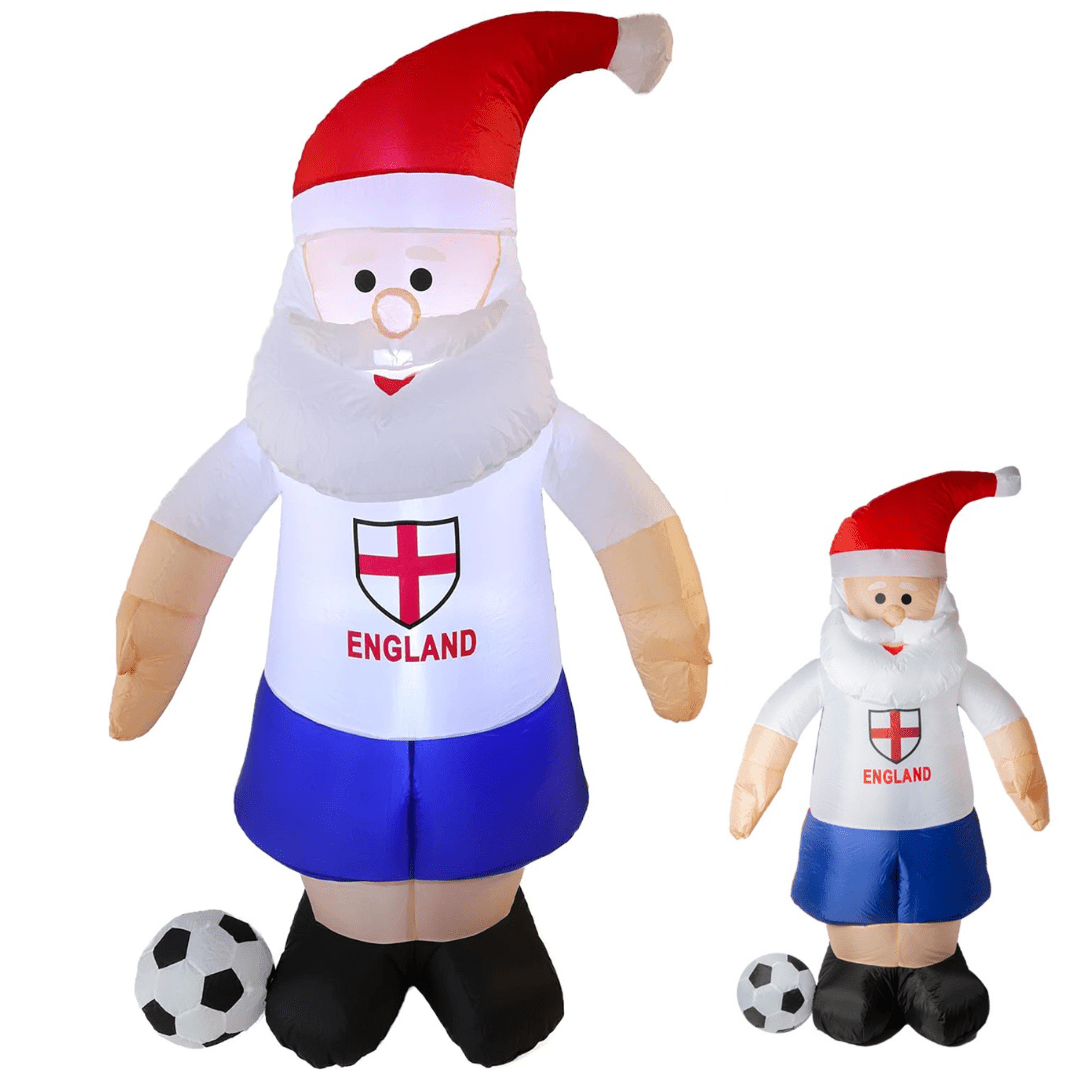 Christmas Outdoor Inflatable LED Football Santa Decoration - 1.8M - Bargainia.com - 