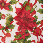 Christmas Table Cloth - Christmas Present & Poinsettias - Bargainia.com - 