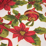 Christmas Table Cloth - Christmas Present & Poinsettias - Bargainia.com - 