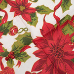 Christmas Table Cloth - Christmas Present & Poinsettias - Bargainia.com - 