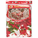 Christmas Table Cloth - Christmas Present & Poinsettias - Bargainia.com - 