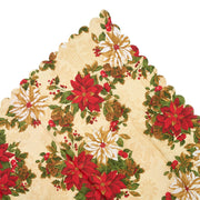 Christmas Table Cloth - Cream & Red Poinsettias - 152 × 224cm - Bargainia.com - 5056150211914 - 92285 - 6088 - K