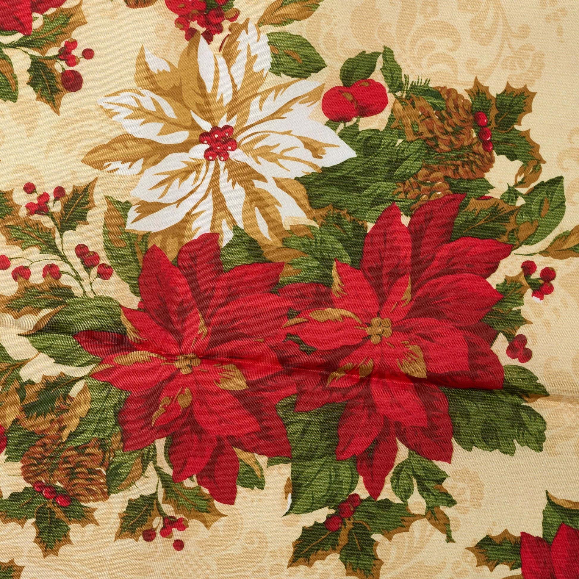 Christmas Table Cloth - Cream & Red Poinsettias - 152 × 224cm - Bargainia.com - 5056150211914 - 92285 - 6088 - K