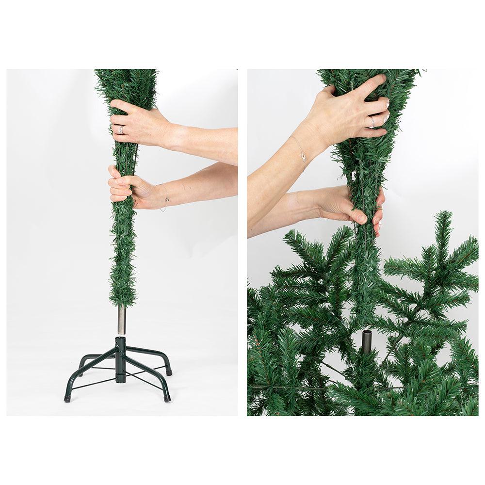 Green Artificial Fir Christmas Tree With Metal Stand - 7FT - Bargainia.com - 