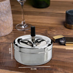 Chrome Effect Large Spinning Ashtray - Bargainia.com - 5018705204369