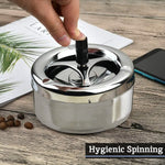 Chrome Effect Large Spinning Ashtray - Bargainia.com - 5018705204369