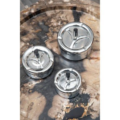 Chrome Effect Small Spinning Ashtray - Bargainia.com - 5018705204383