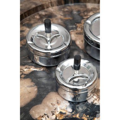Chrome Effect Small Spinning Ashtray - Bargainia.com - 5018705204383