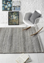 Chunky Natural/Grey Knitted Rug - Bargainia.com - 