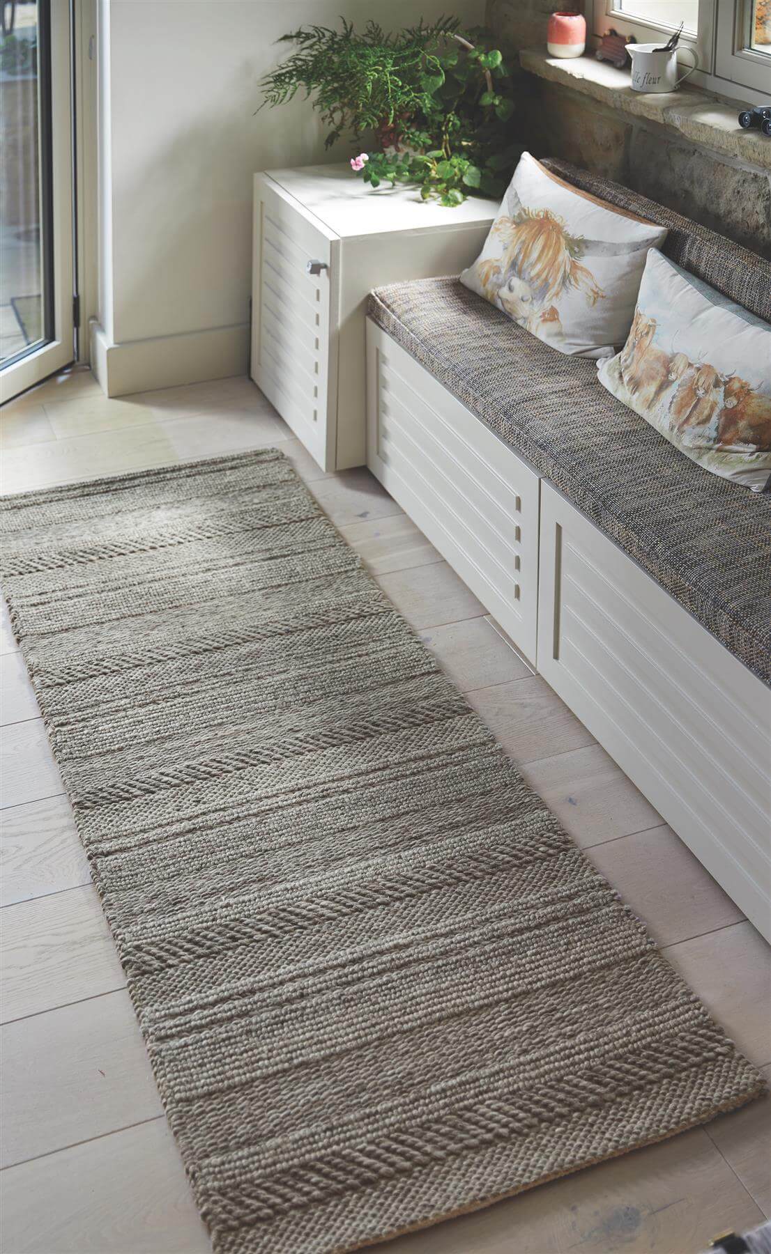 Chunky Natural/Grey Knitted Rug - Bargainia.com - 5026134548688 - CHUNKY_NATURL_067X200