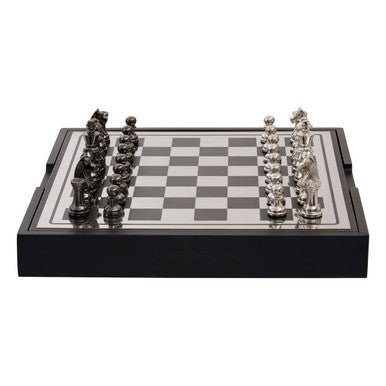 Churchill Games Black And Silver Chess Set - Bargainia.com - 5018705497174