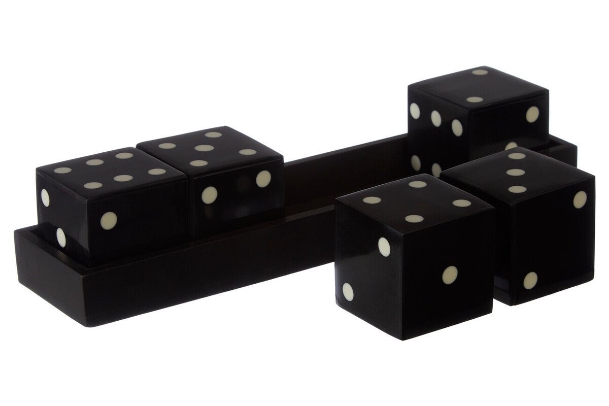 Churchill Games Black And White 5 Dice Set - Bargainia.com - 5018705450698