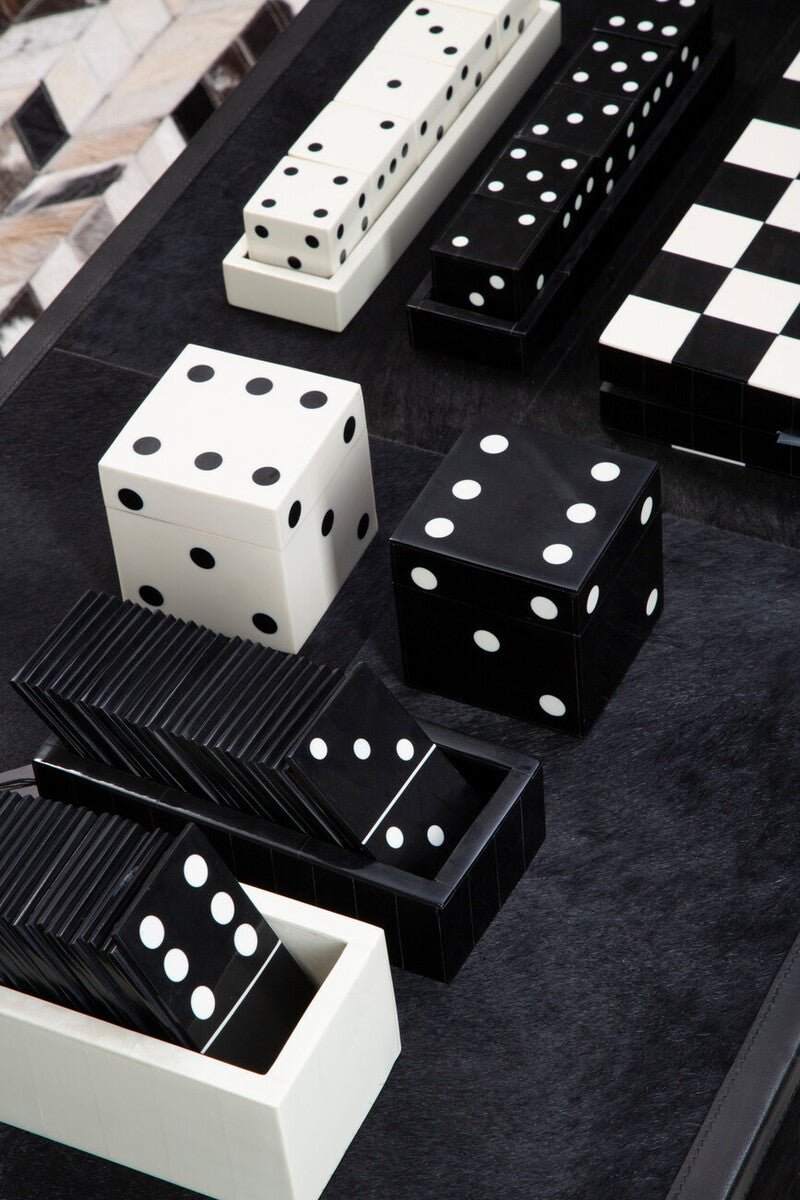 Churchill Games Black And White 5 Dice Set - Bargainia.com - 5018705450698