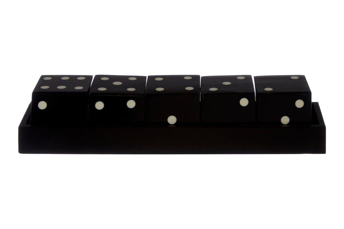 Churchill Games Black And White 5 Dice Set - Bargainia.com - 5018705450698