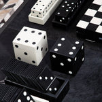 Churchill Games Black And White Dice Box With 5 Dice - Bargainia.com - 5018705450650