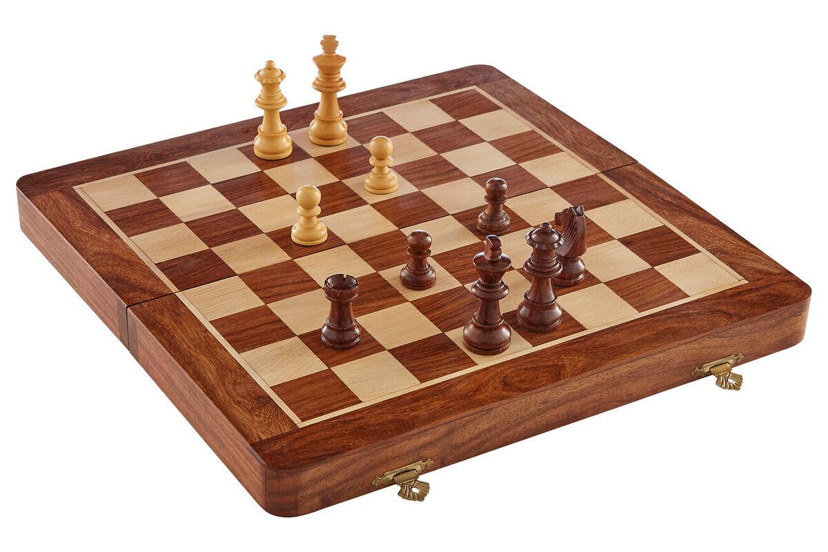 Churchill Games Brown Wood Magnetic Chess Game - Bargainia.com - 5018705392998