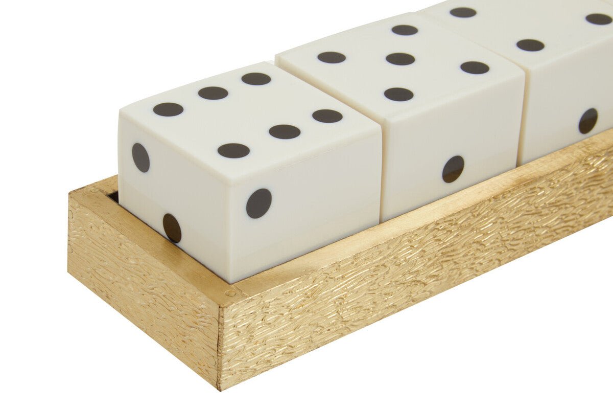 Churchill Games Gold Dice Set with 5 White Dice - Bargainia.com - 5018705962658