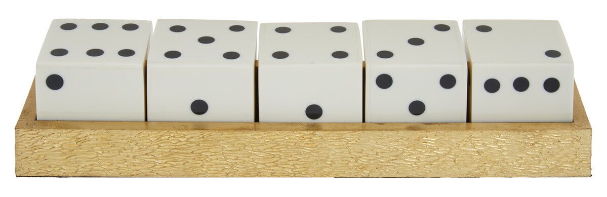 Churchill Games Gold Dice Set with 5 White Dice - Bargainia.com - 5018705962658
