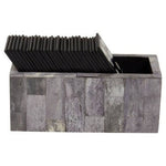 Churchill Games Grey Bone Domino Set with Black Dominoes - Bargainia.com - 5018705962603
