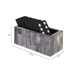 Churchill Games Grey Bone Domino Set with Black Dominoes - Bargainia.com - 5018705962603