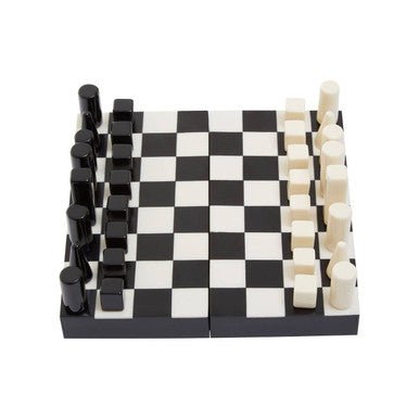 Churchill Games Small Black and White Foldable Chess Set - Bargainia.com - 5018705962931