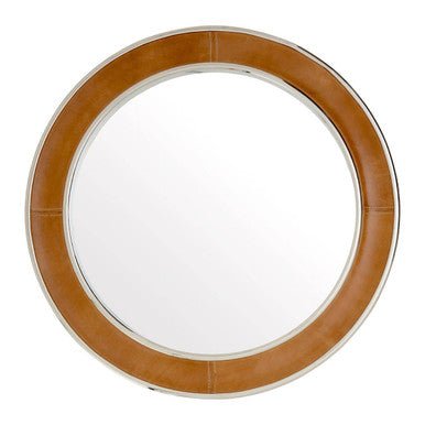 Churchill Tan Genuine Leather Wall Mirror - Bargainia.com - 5018705340005