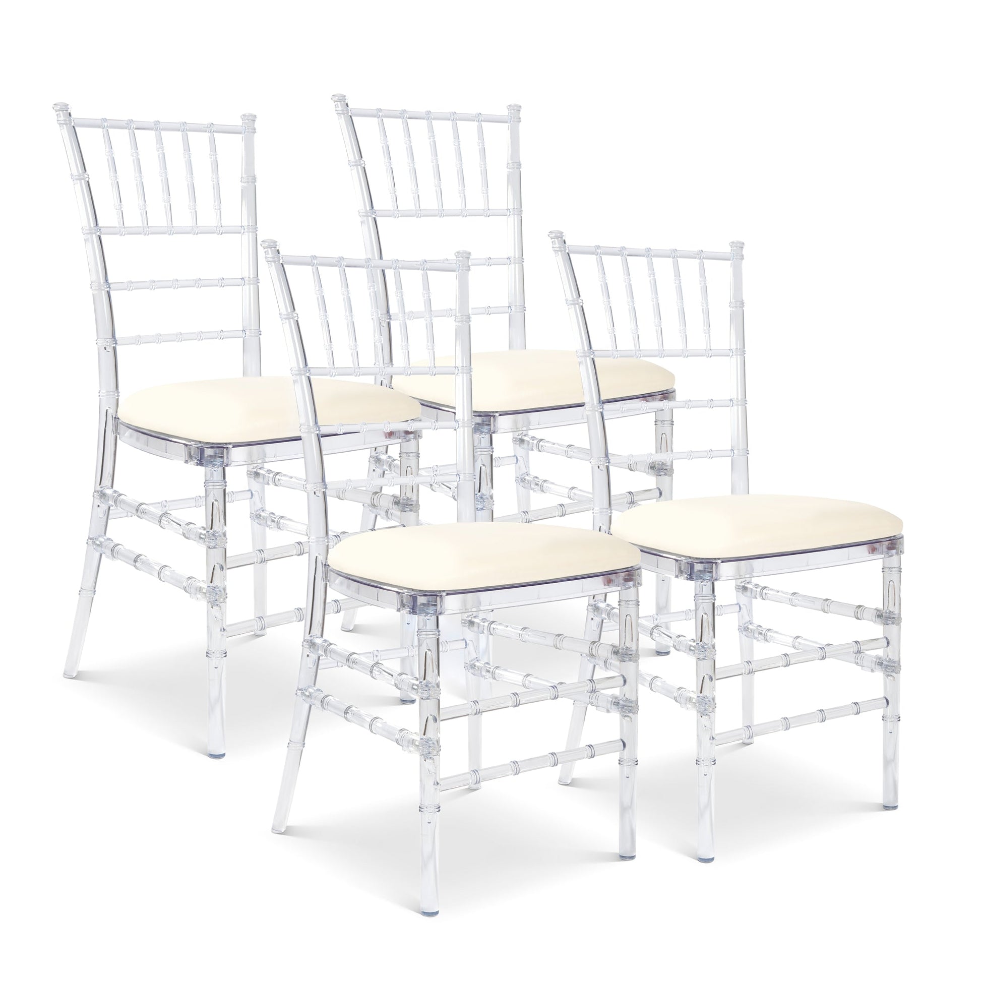 Clear Acrylic Chiavari Event Dining Chairs Bargainia Set of 4