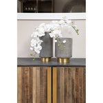 Cleo Large Grey And Gold Vase - Bargainia.com - 5018705449715