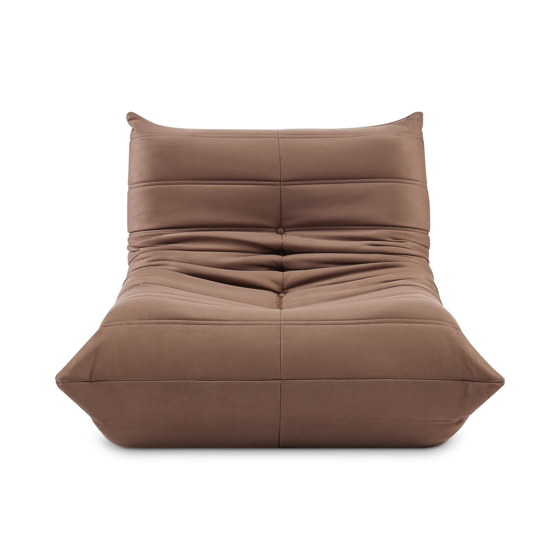 Cocoon Brown Floor Sofa Lounge Chair - Faux Suede - Bargainia.com - 