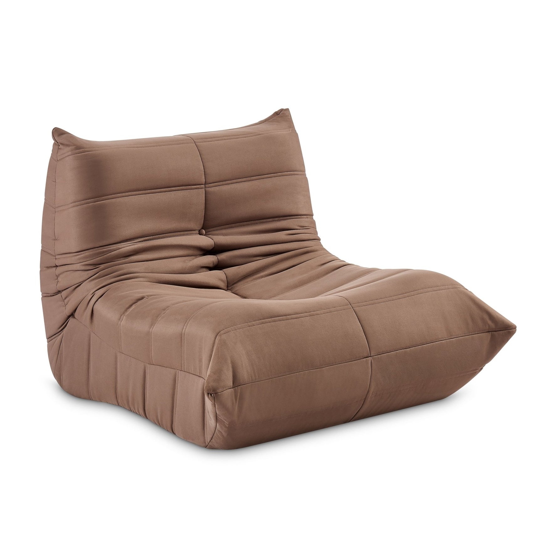 Cocoon Brown Floor Sofa Lounge Chair - Faux Suede - Bargainia.com - 