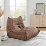 Cocoon Brown Floor Sofa Lounge Chair - Faux Suede - Bargainia.com - 