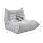 Cocoon Grey Floor Sofa Lounge Chair - Faux Suede - Bargainia.com - 