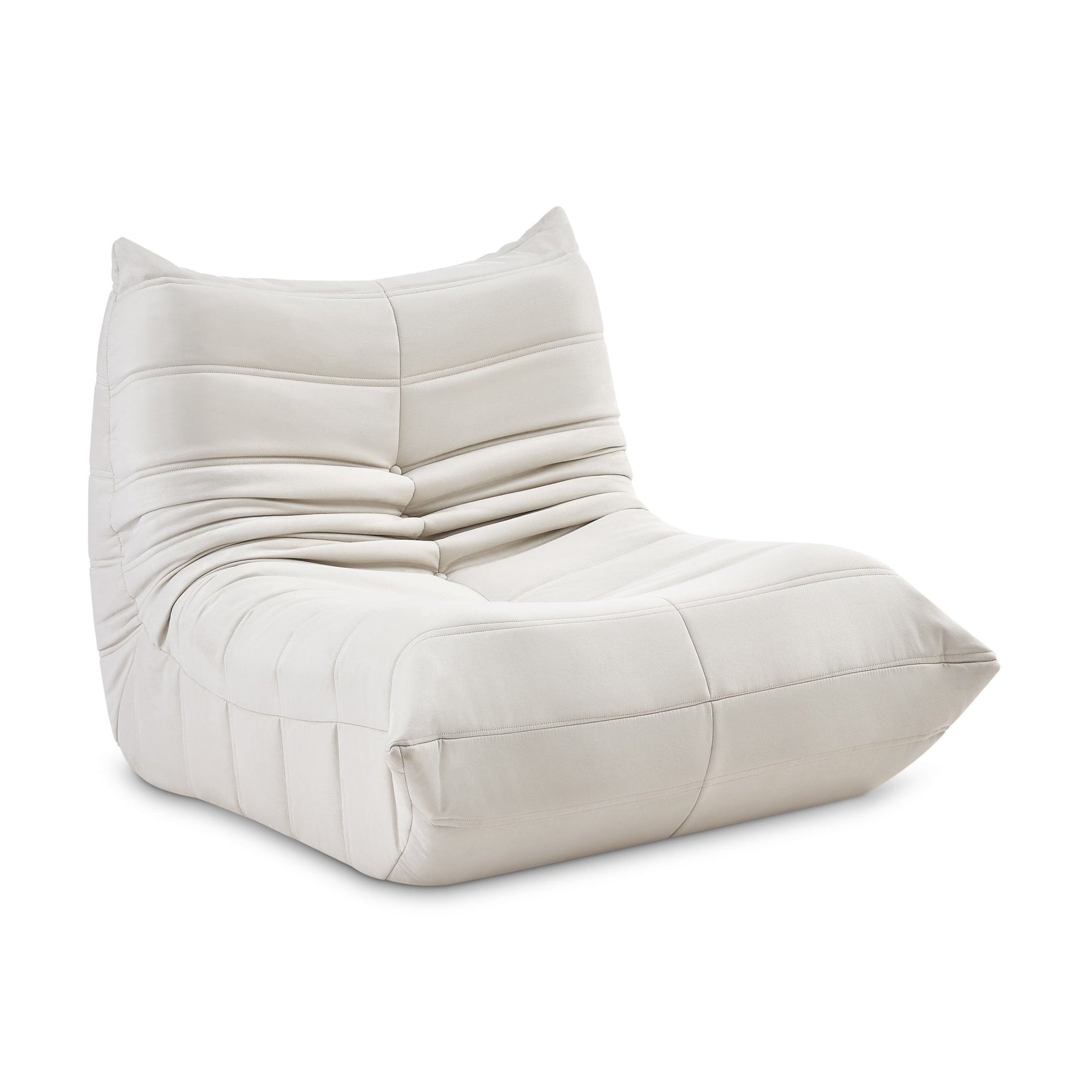 Cocoon Ivory Floor Sofa Lounge Chair - Faux Suede - Bargainia.com - 