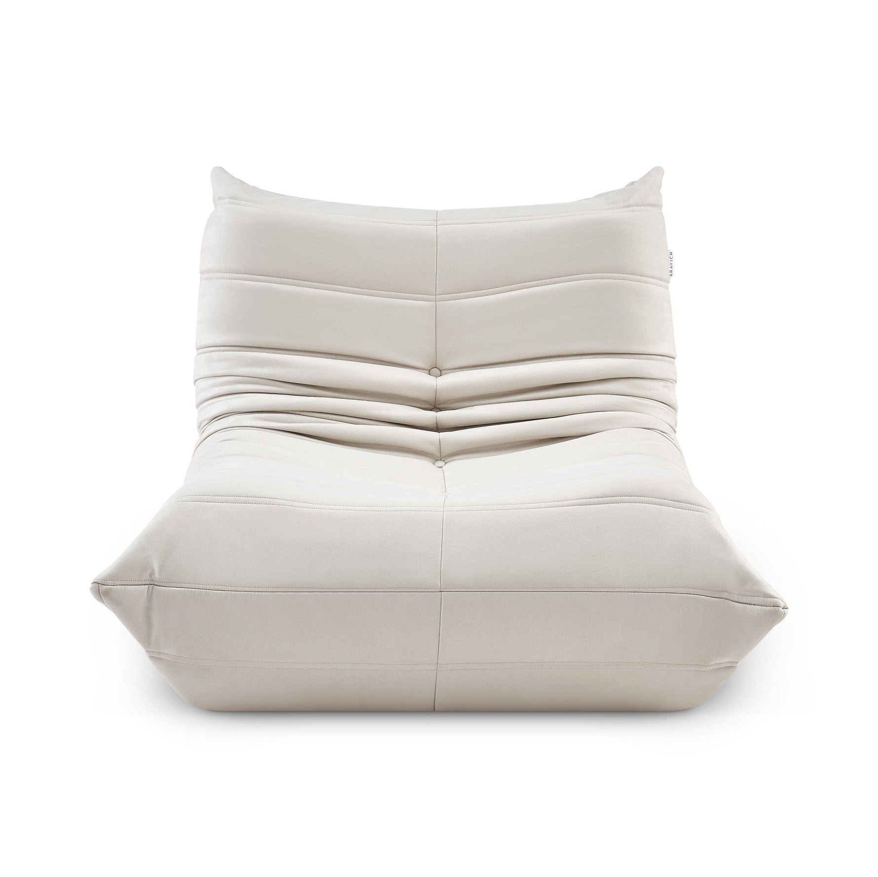 Cocoon Ivory Floor Sofa Lounge Chair - Faux Suede - Bargainia.com - 