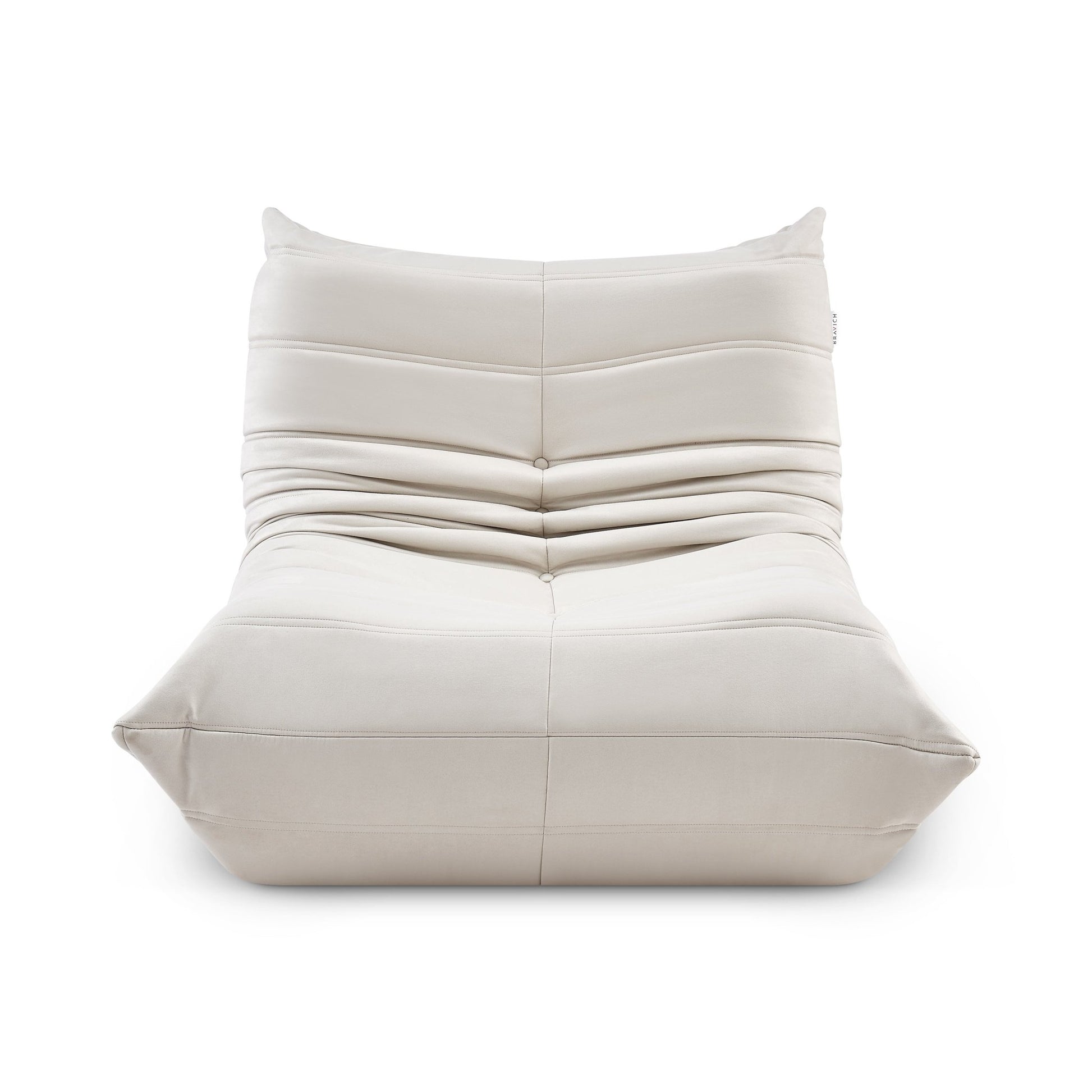 Cocoon Ivory Floor Sofa Lounge Chair - Faux Suede Clearance